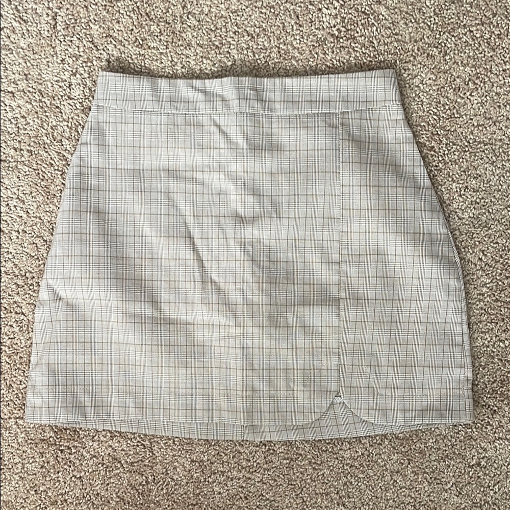 Plaid Tan Mini Skirt